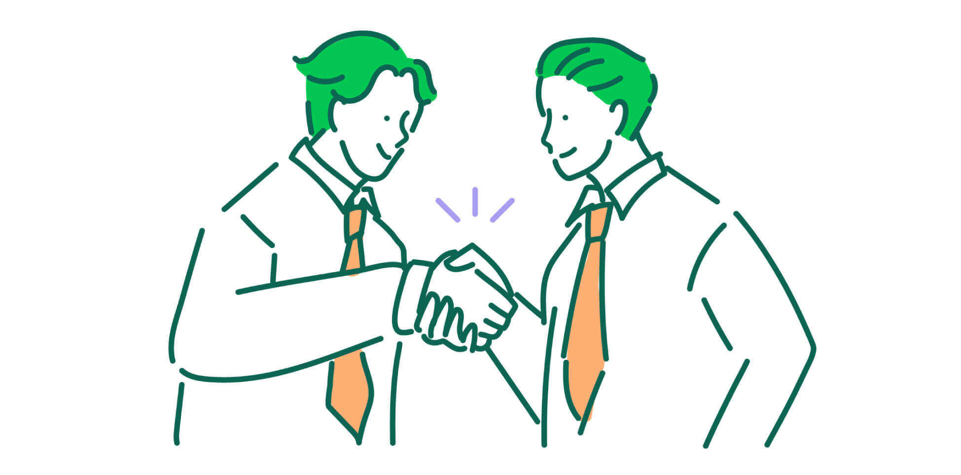 商談を成功させる男のイラスト